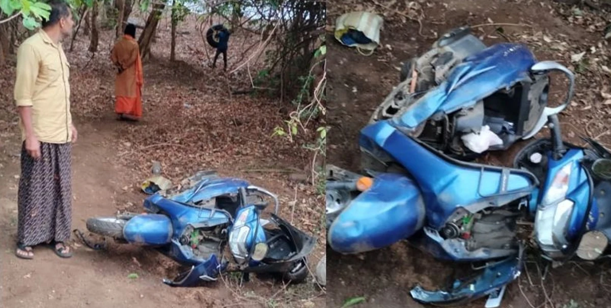 മലമ്പുഴയിൽ ആനക്കൂട്ടം സ്കൂട്ടർ തകർത്തു; മത്സ്യത്തൊഴിലാളി രക്ഷപ്പെട്ടത് തലനാരിഴയ്ക്ക്